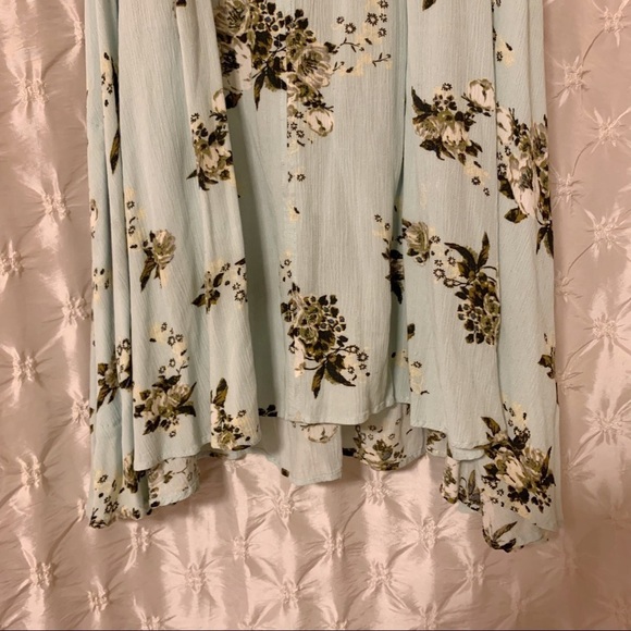 Free People Tree Swing Floral Cutout Tunic Mini Dress Mint Green - Picture 4 of 14